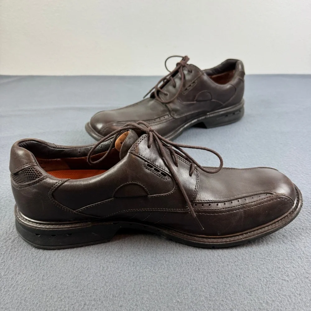 Clarks Unstructured Mens‎ Brown Leather Lace Up Dress Shoes Comfort Size 11.5